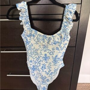 Lilly Pulitzer Aemma Floral Ruffle One-Piece Swimsuit - Like New - Size 8